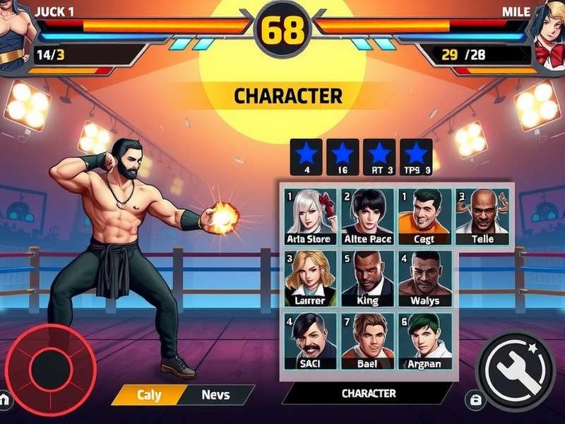 Powerful Fighter Tussle character customization interface