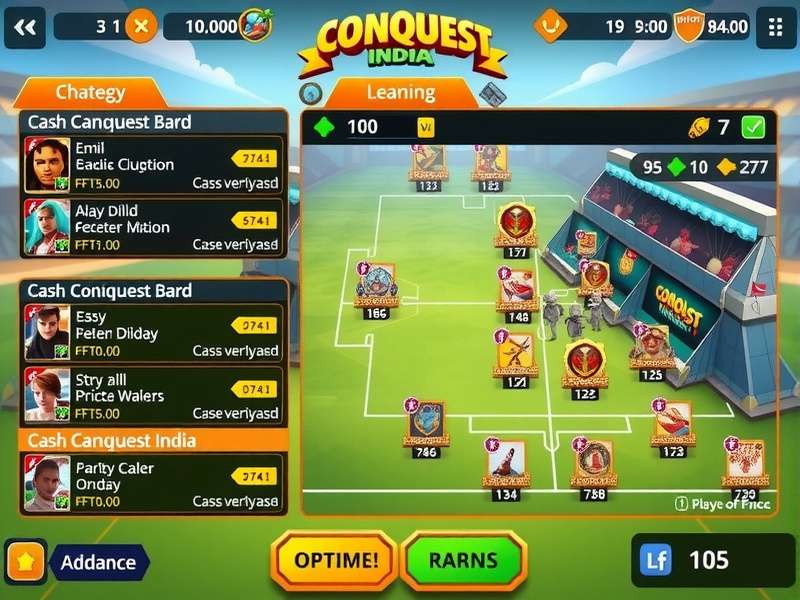Strategy guide visualization for Cash Conquest India showing optimal gameplay paths
