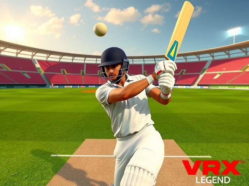 VR Cricket Legend India bowling action in virtual reality
