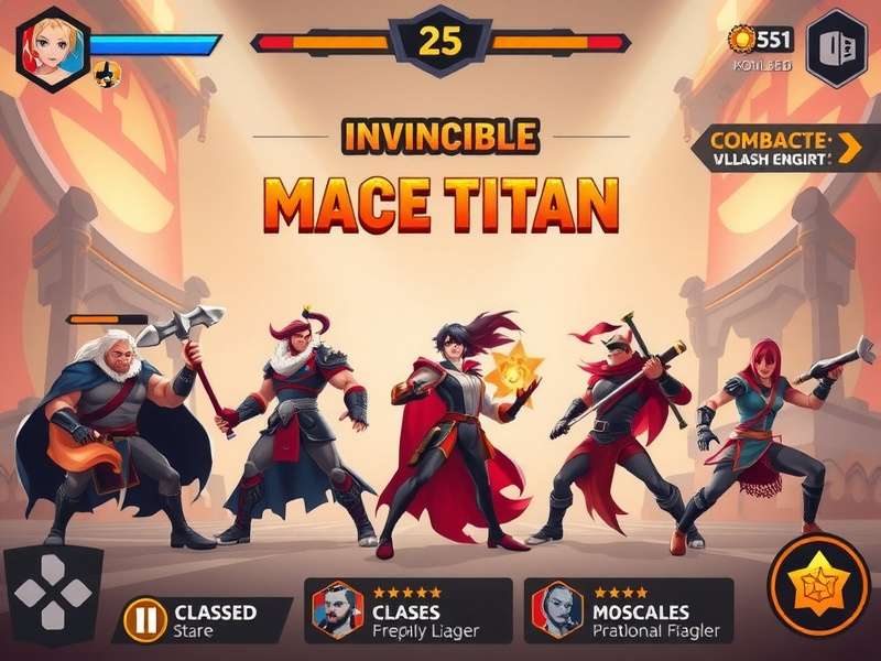 Invincible Mace Titan character lineup showing different classes