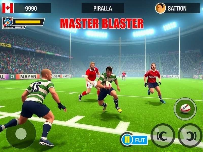 Rugby Master Blaster control interface and gameplay mechanics