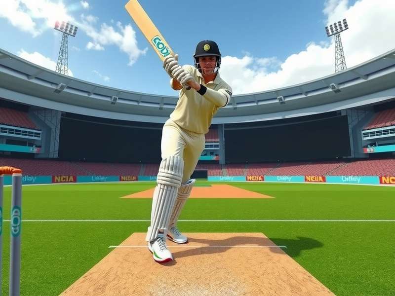 VR Cricket Legend India gameplay showing batsman in virtual stadium