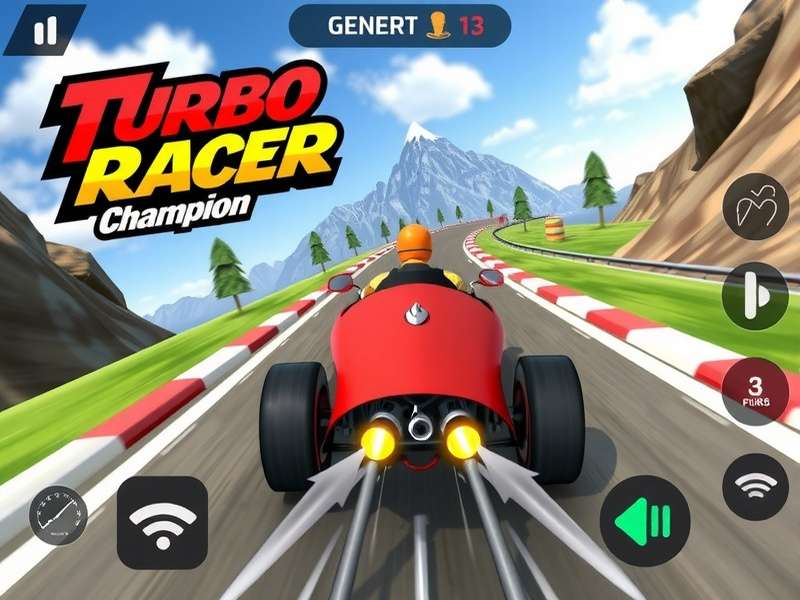 Turbo Racer Champion mountain track with scenic views