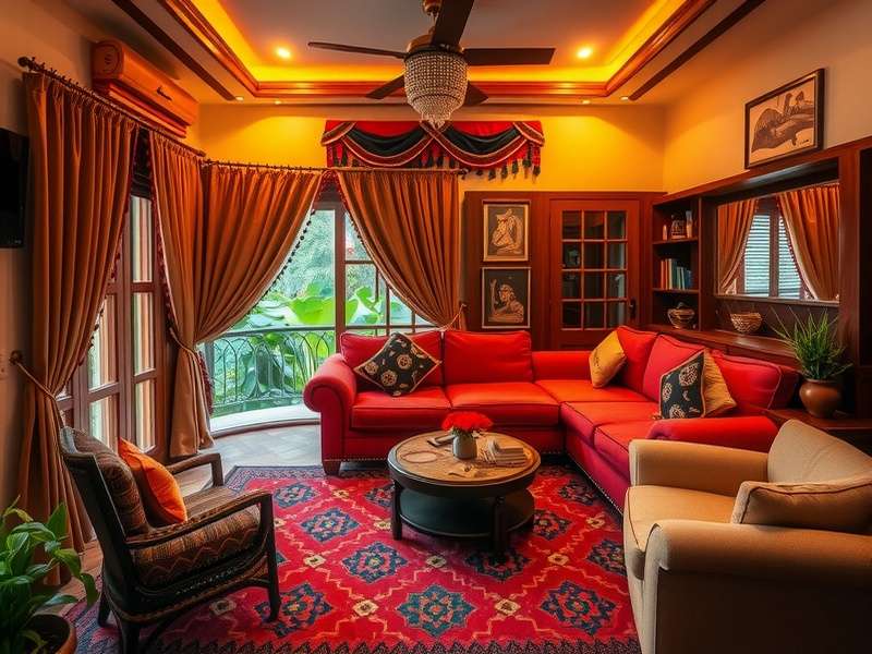 Indian Cozy Residence showing traditional Indian home design