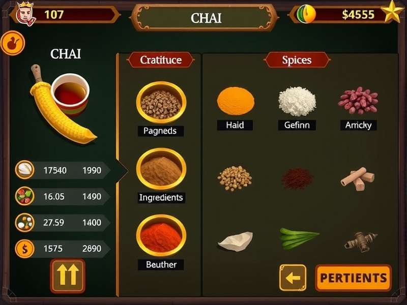 Turmeric Chai Triumphs gameplay screenshot showing chai preparation mechanics