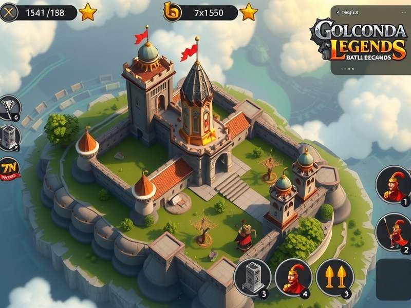 Golconda Battle Legends gameplay screenshot showing fortress battle