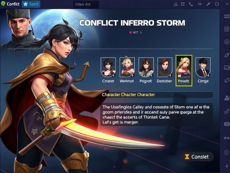 Conflict Inferno Storm character selection screen