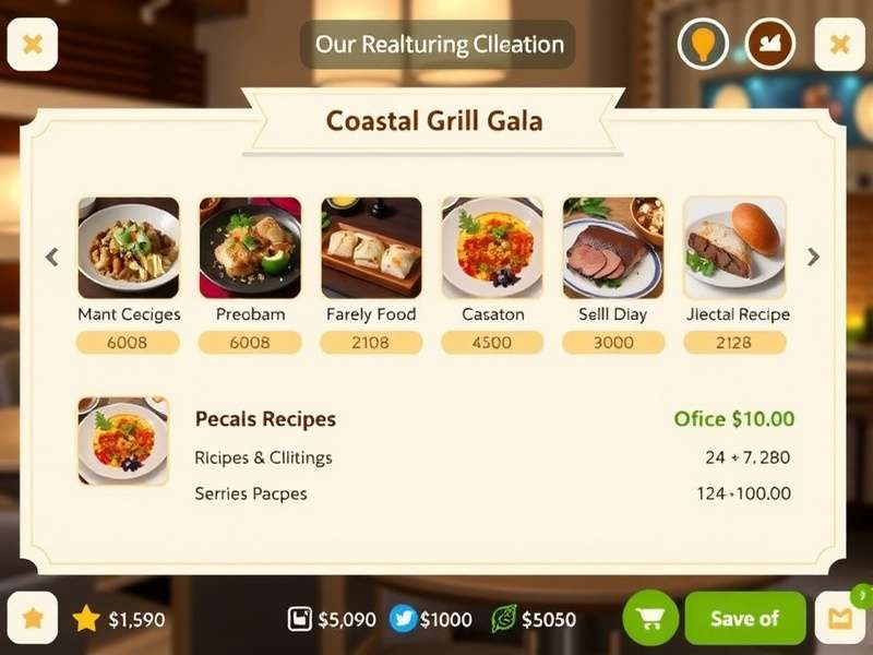 Coastal Grill Gala gameplay screenshot showing restaurant management