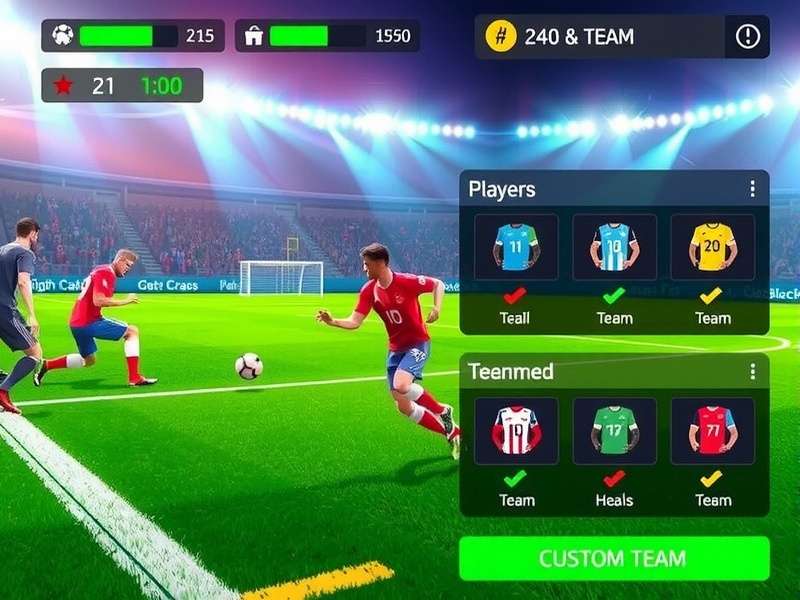 Bright Football Aces customization options showing player and team editing
