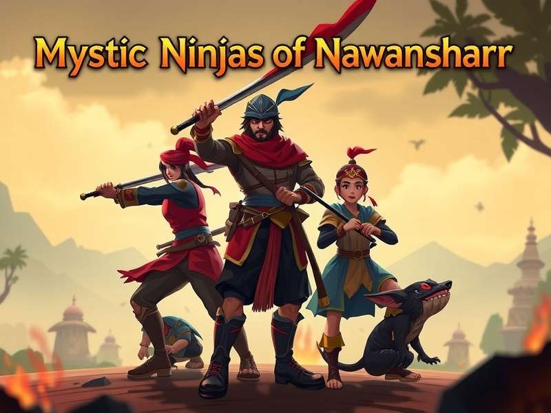 Mystic Ninjas Of Nawanshahr gameplay screenshot showing mystical warriors in Punjabi landscape