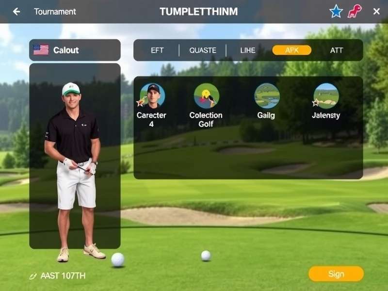 Champion Golf Grandeur gameplay screenshot showing beautiful golf course