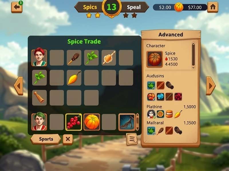 Cumin Trailblazers gameplay screenshot showing spice trading interface