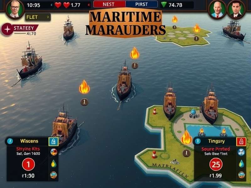 Maritime Marauders feature showcase with user interface