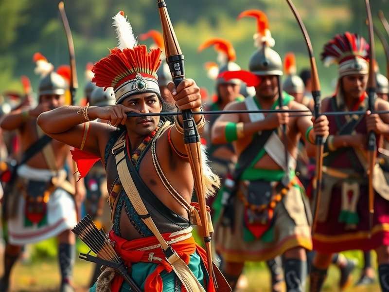 Modern practitioner demonstrating traditional Indian archery techniques