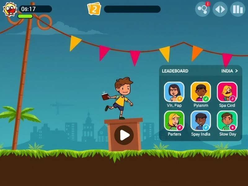 Quick Hop India gameplay screenshot showing character and obstacles