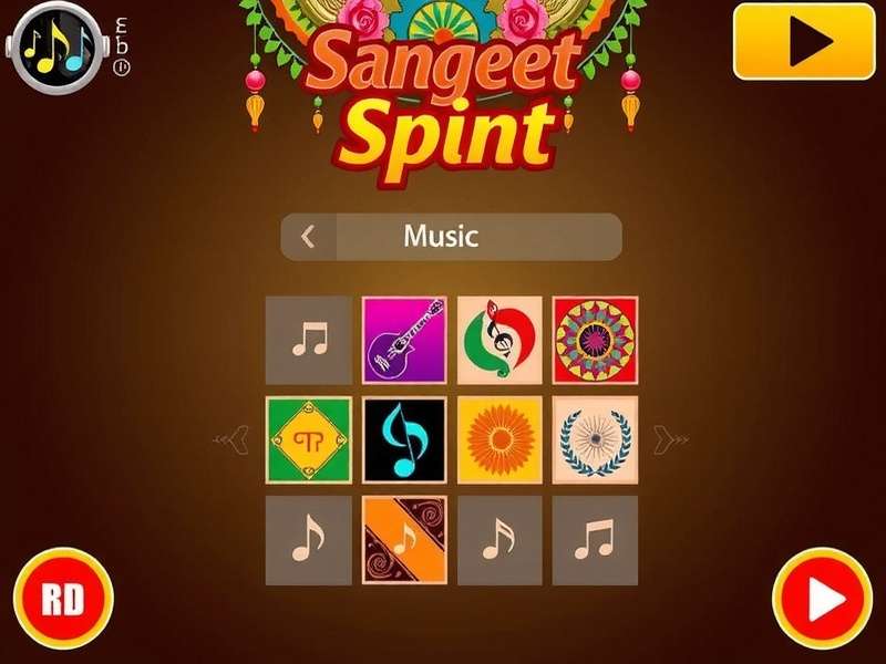 Sangeet Sprint music selection screen showing various Indian music genres