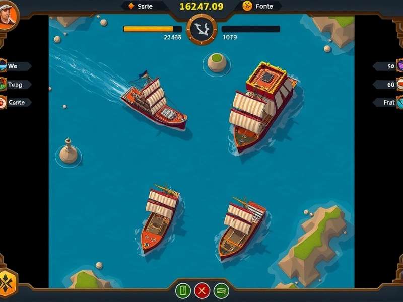 Maritime Marauders strategy map showing fleet positions