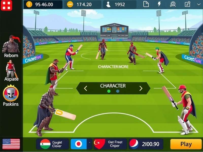 Cricket Warrior Emperor tournament mode interface with leaderboards