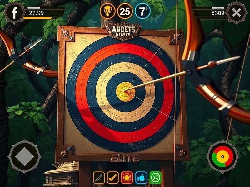 Elite Finisher Archery Ace gameplay screenshot showing archery target practice