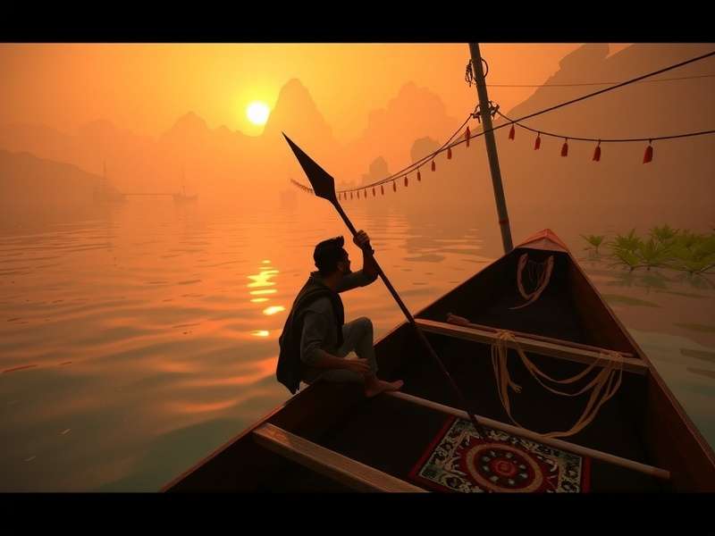 Holy Ganges Adventure gameplay screenshot showing river journey