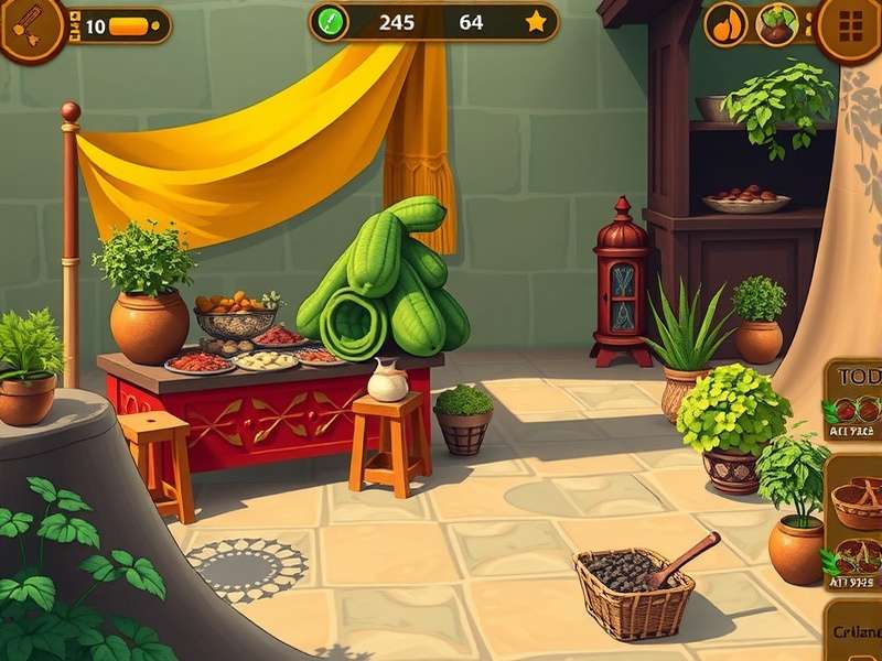 Spice Saga Coriander gameplay showing spice market