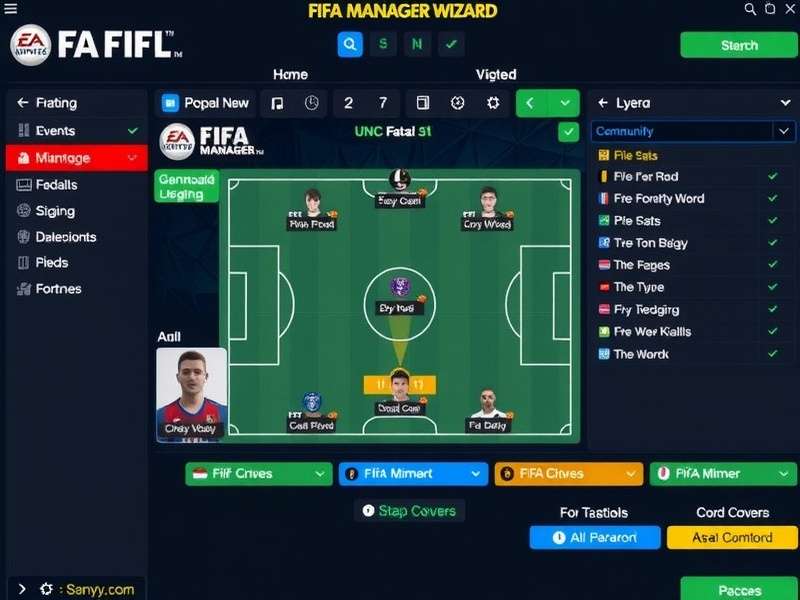 FIFA Manager Wizard Gold gameplay interface