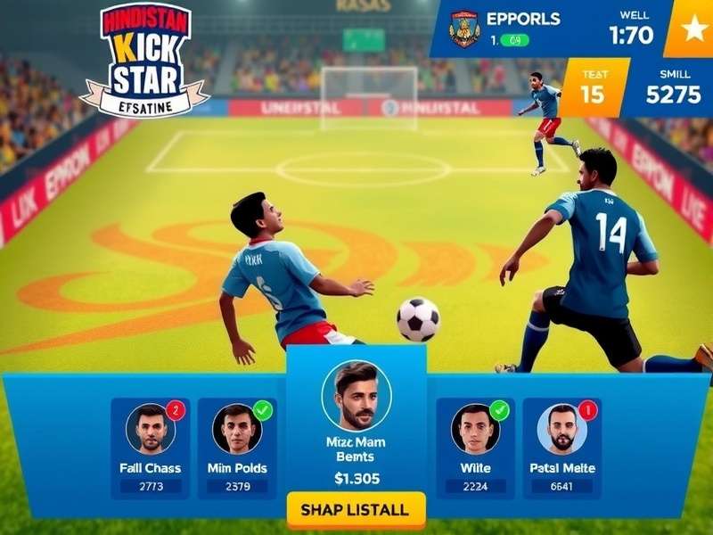 Hindustan Kick Star gameplay screenshot showing football action