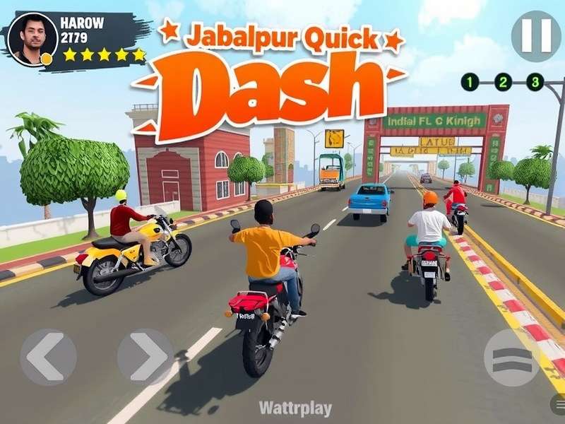 Jabalpur Quick Dash gameplay screenshot showing Indian city environment