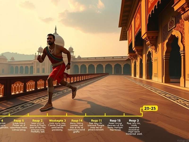 Maharaja S Marathon gameplay screenshot showing character running through Indian palace