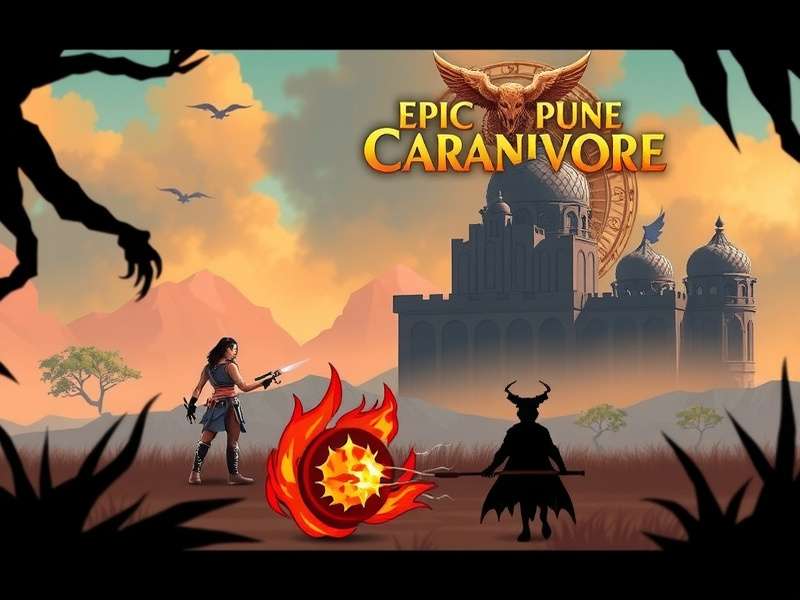 Gameplay screenshot showing combat in Epic Pune Carnivore