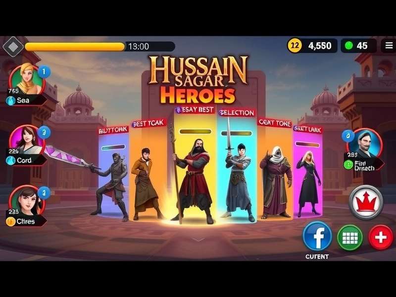 Hussain Sagar Heroes gameplay screenshot showing character selection