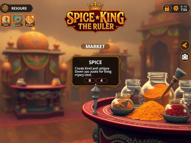 Spice King The Ruler gameplay showing trade interface and spice market