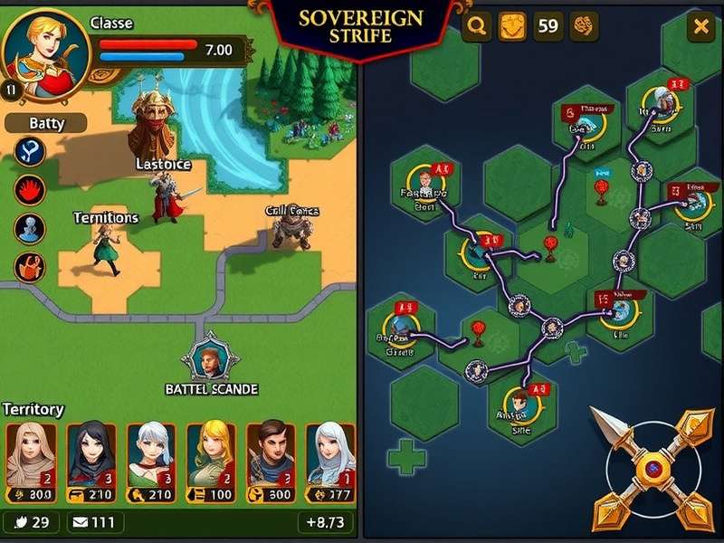 Character selection screen showing different classes in Supreme Sovereign Strife