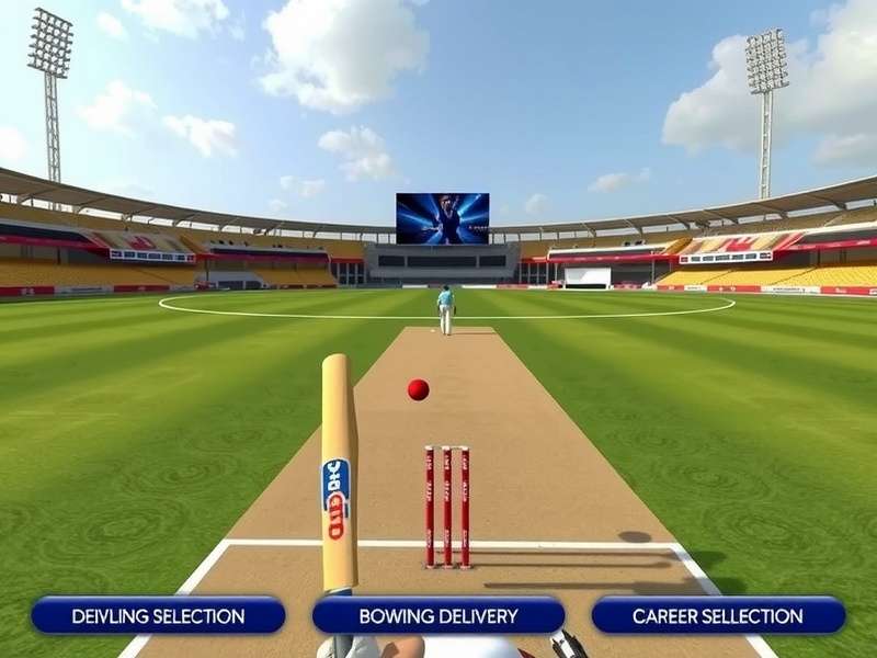 VR Cricket Dynasty bowling interface showing delivery selection