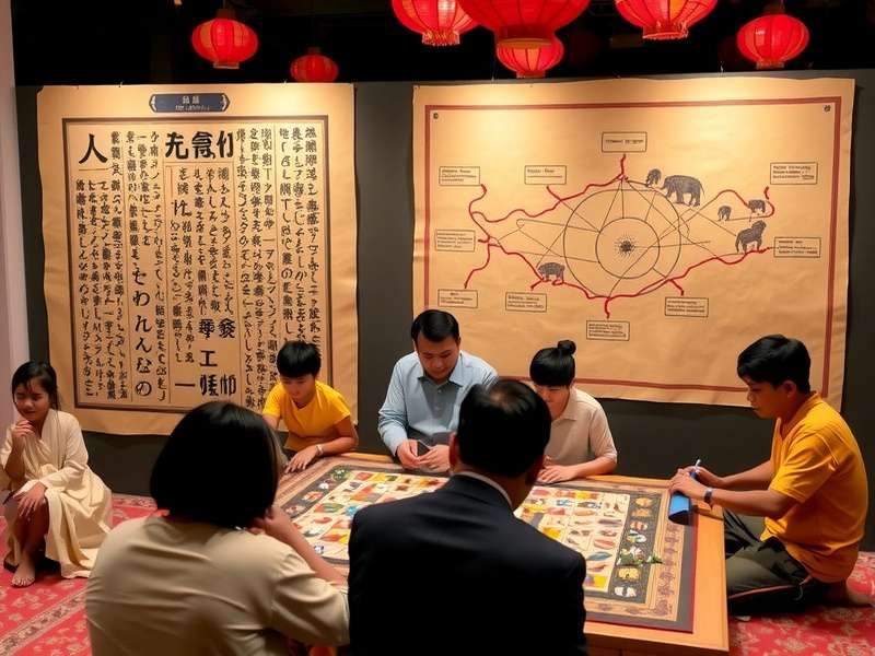 Traditional Auspicious Elephant Route board game setup