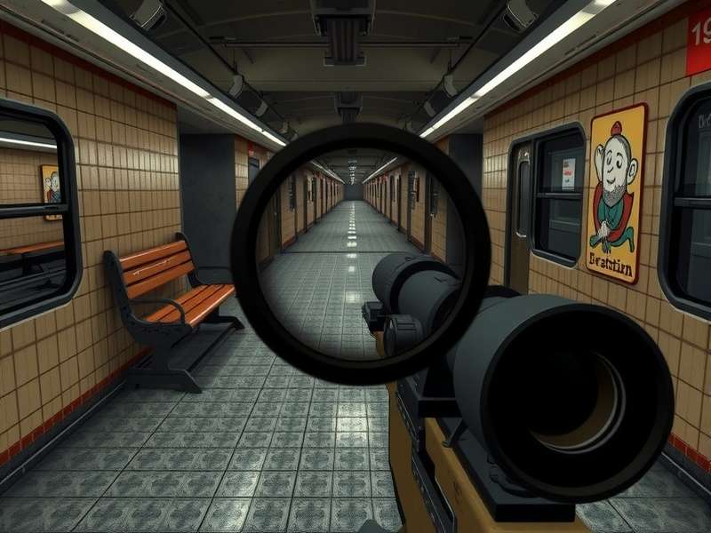 Subway Sniper Standoff gameplay screenshot showing sniper scope view