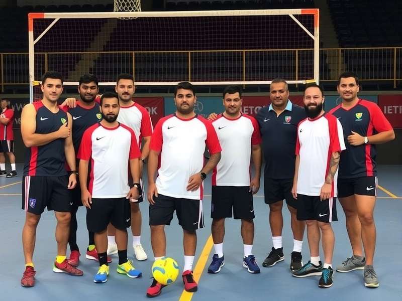 Lucknow Handball Legends team celebration after winning championship