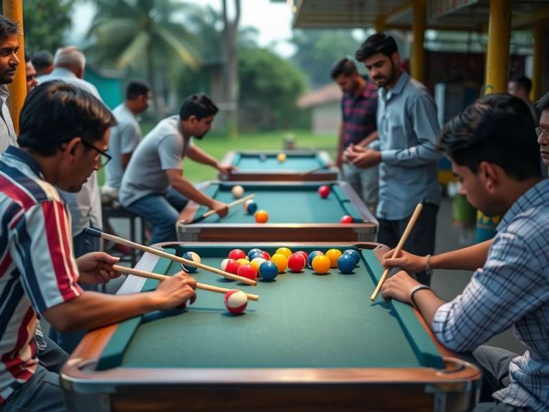Dhaba Pool Expert game setup at a typical Indian roadside location