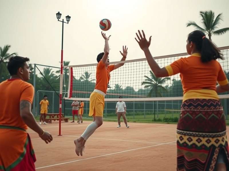 Official Mahal Volley Supreme equipment including traditional ball and net