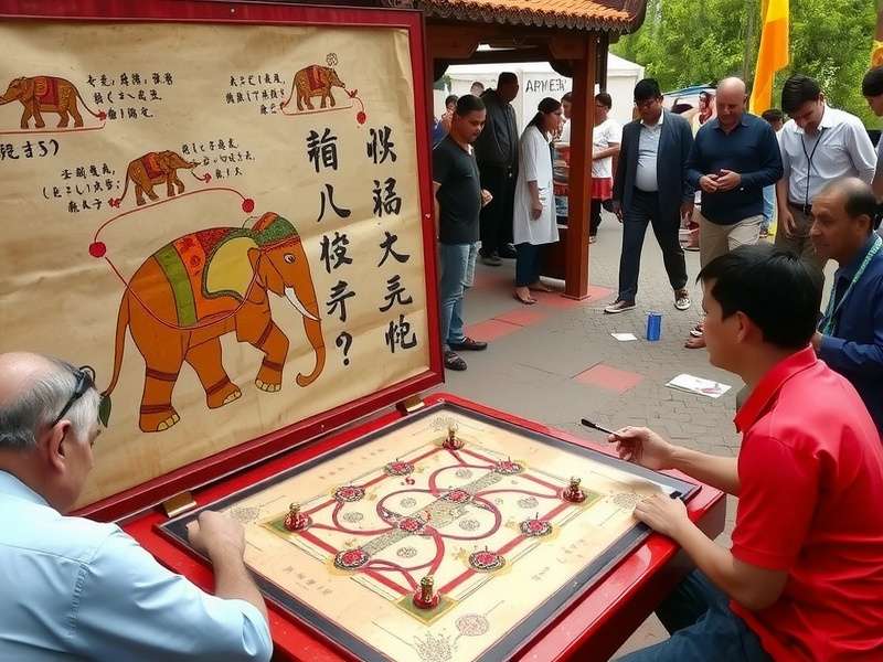 Modern players enjoying Auspicious Elephant Route at cultural festival