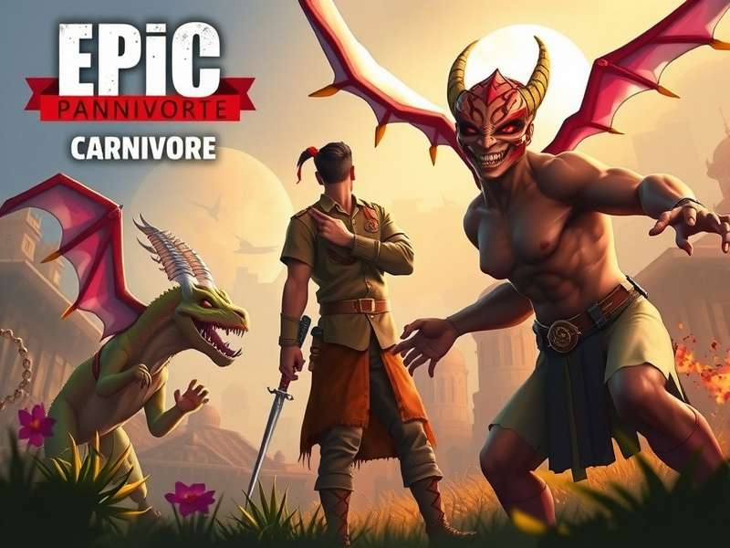 Epic Pune Carnivore game cover art showing main character in Pune landscape