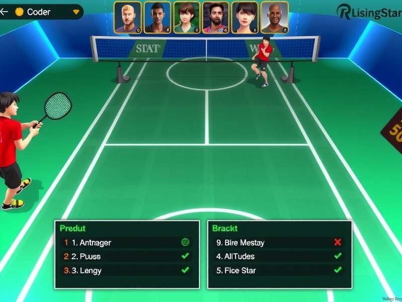 Rising Stars Badminton character customization screen