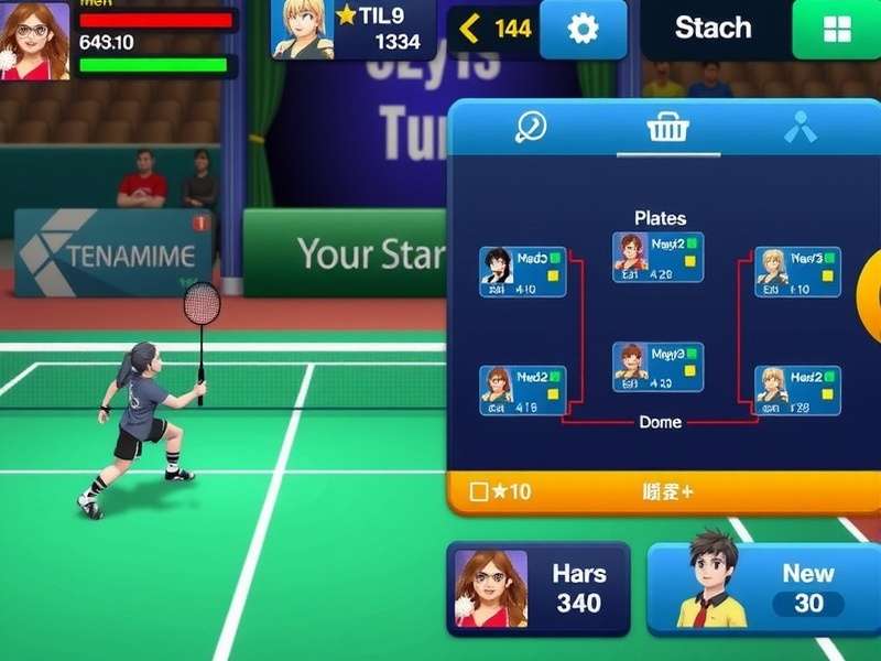 Rising Stars Badminton tournament bracket screen