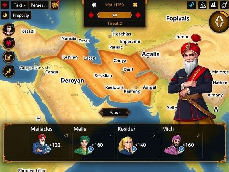 Ginger Nawab S Territory gameplay screenshot showing strategic map view