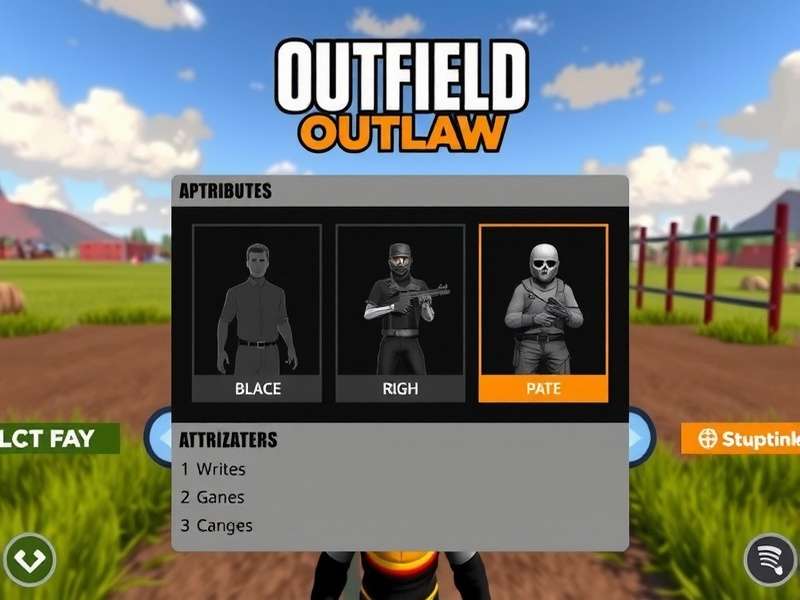 Outfield Outlaw gameplay screenshot showing character and field