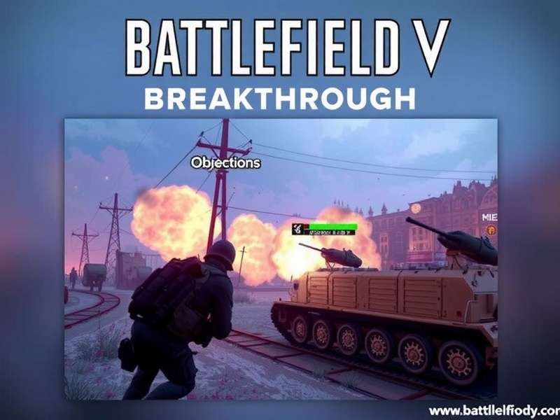 Battlefield V Breakthrough map overview showing objectives