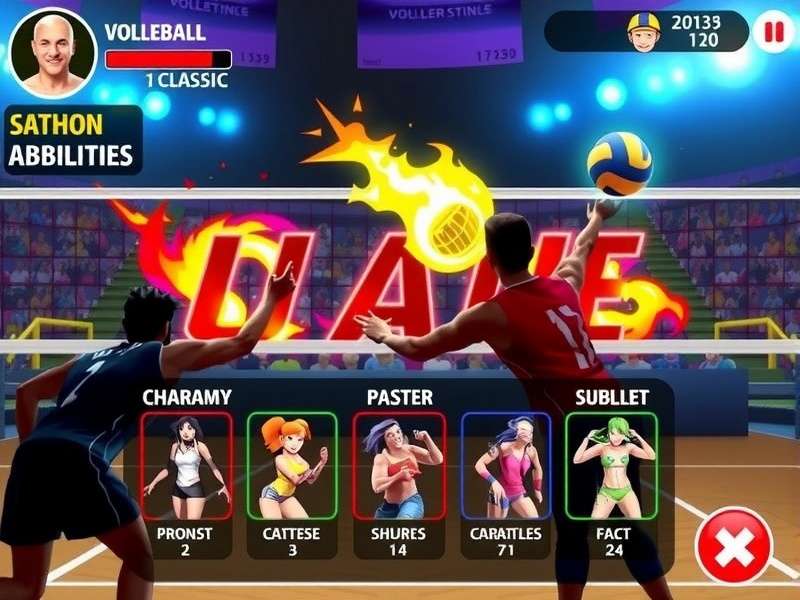 Volley Legends Classic special abilities showcase during match