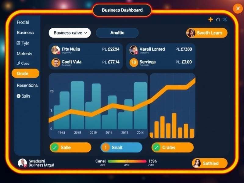 Swadeshi Business Mogul gameplay interface showing business dashboard