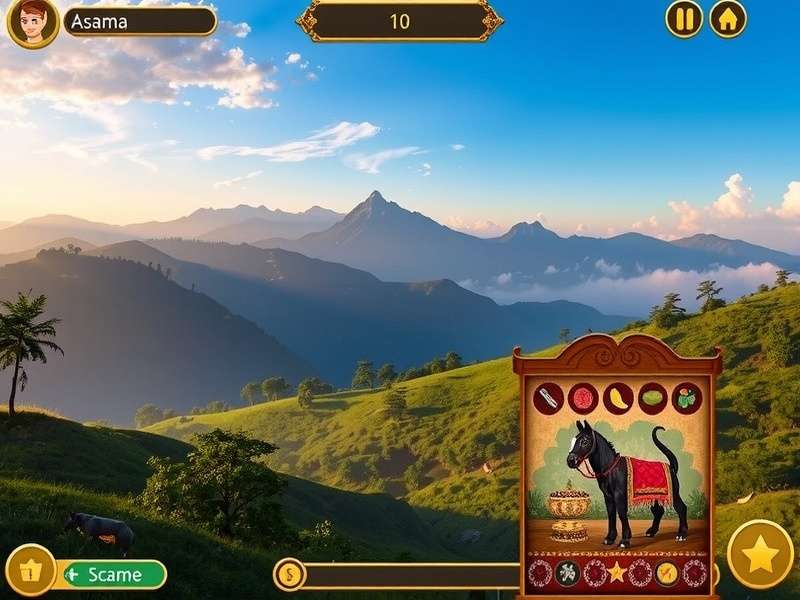 Assamese Allure Pursuit puzzle interface showing cultural elements