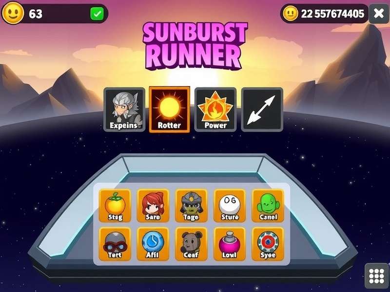Sunburst Runner Character Selection Screen